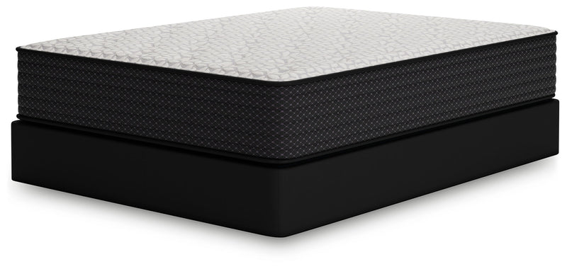 White plush mattress with quilted top and dark side panels
