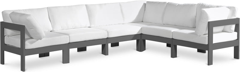 Nizuc - Outdoor Patio 6 Piece Modular Sectional With Gray Frame