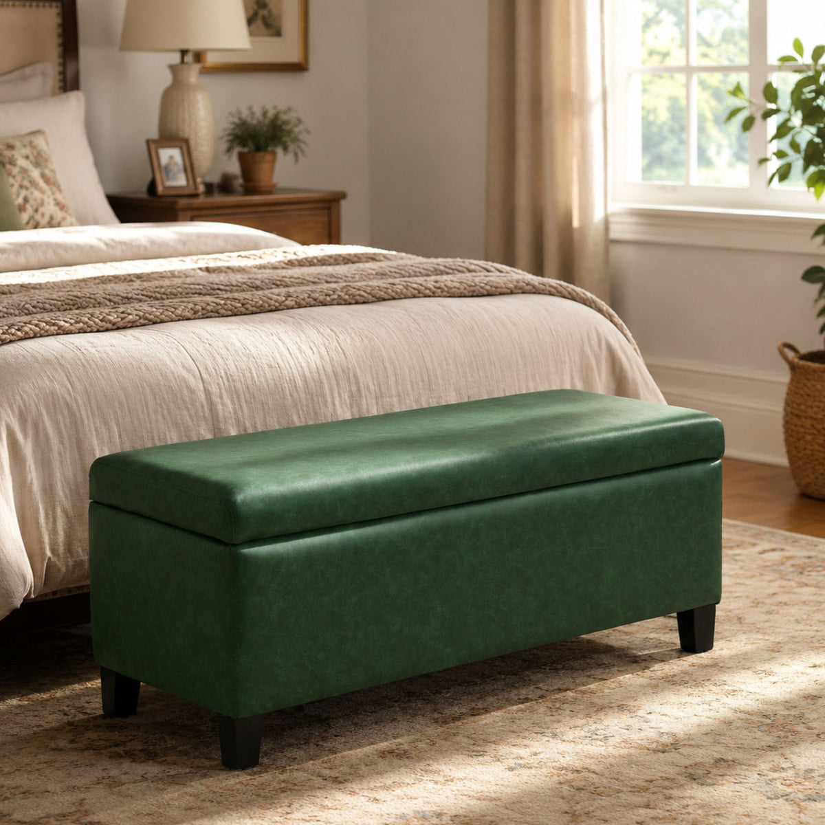 Storage Ottoman With Flip Top Lid