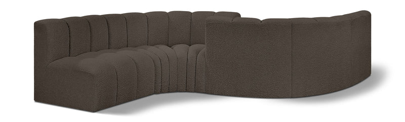 Arc - Boucle Fabric 6 Piece Modular Sofa - Black