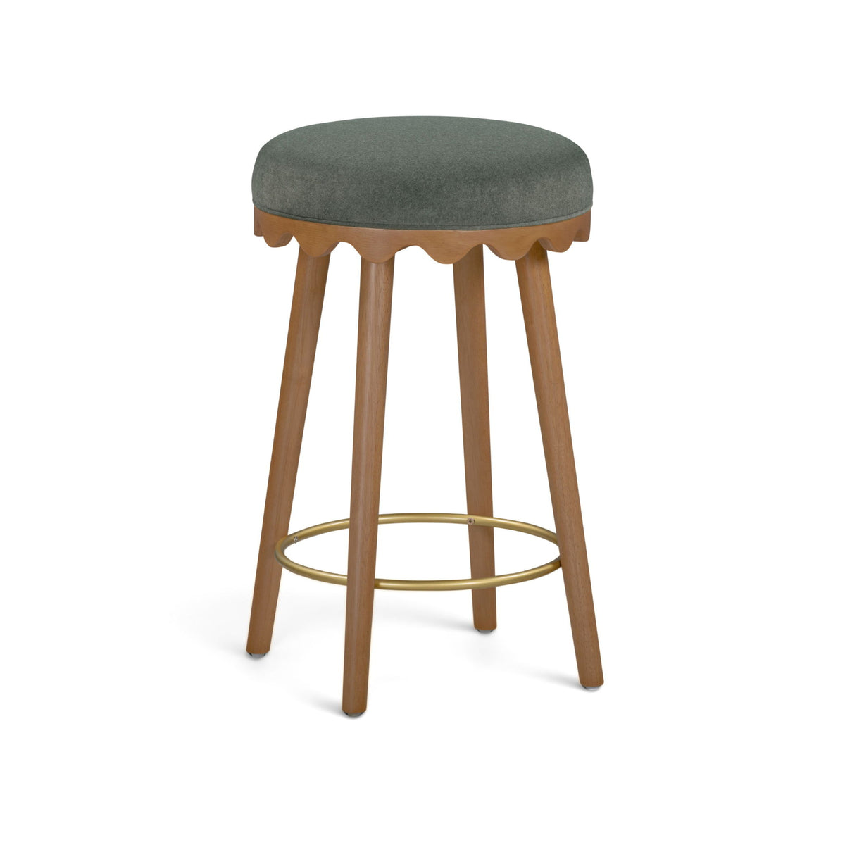 Oodle - Performance Vegan Mohair Light Walnut Stool