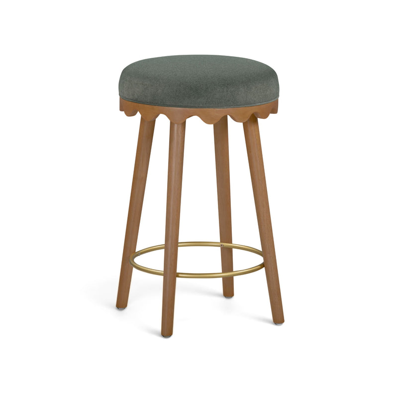 Oodle - Performance Vegan Mohair Light Walnut Stool