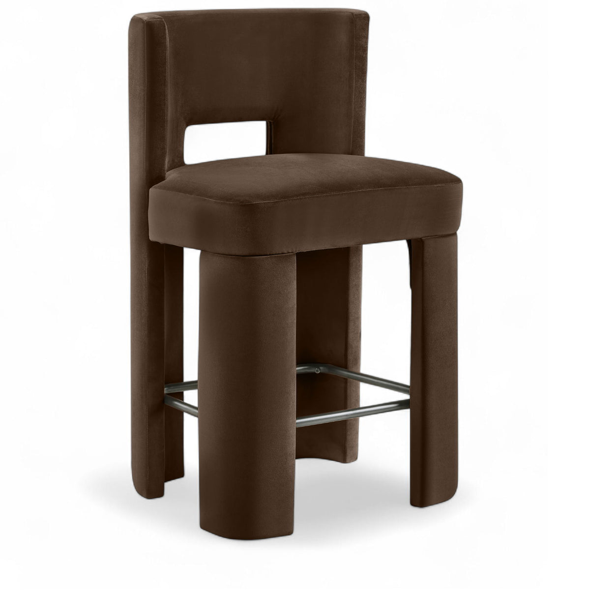 Zuno - Velvet Performance Fabric Upholstered Counter Stool (Set of 2)