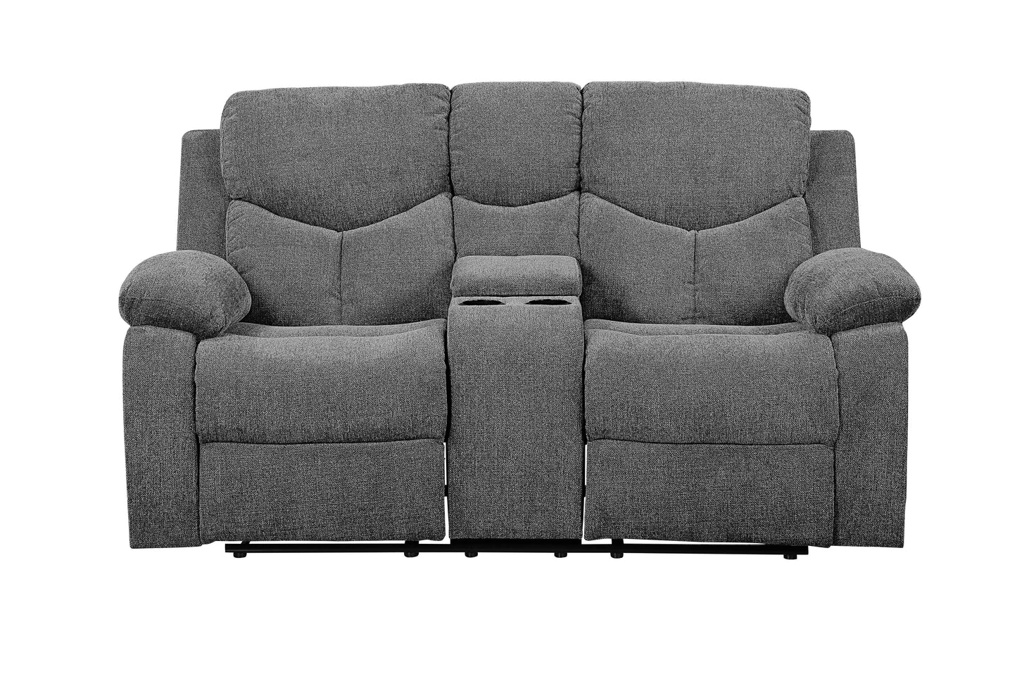 Kalen - Chenille 3 Piece Recliner Living Room Set - Gray