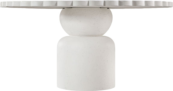 Indoor/outdoor table pedestal base in white speckled finish