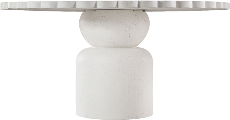 Indoor/outdoor table pedestal base in white speckled finish