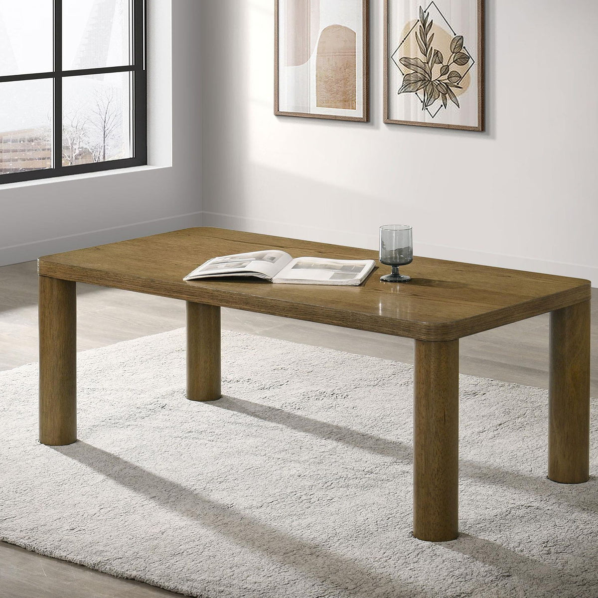 Castlewood Engineered Wood Cocktail Coffee Table Brown Oak
