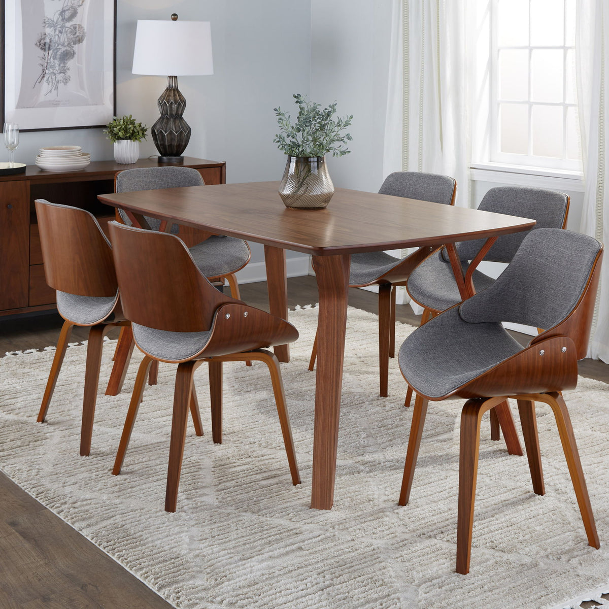 Folia Fabrizzi - 7 Piece Mid Century Modern Dining Set
