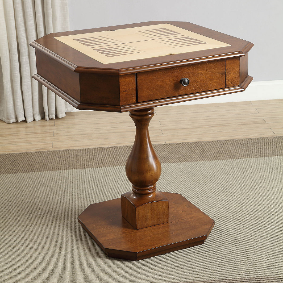 Bishop - Reversible Chess Checker Game Table With Game Tray (Chess Fingures Not Included)