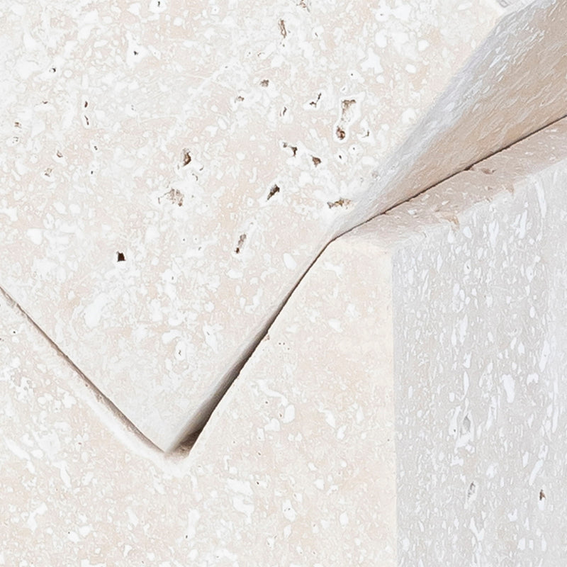Quad - Travertine Decorative Cube - Natural