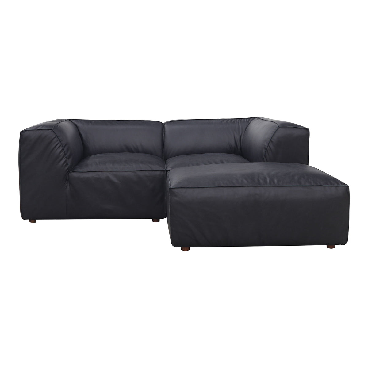 Form - Nook Modular Leather Sectional - Vantage Black