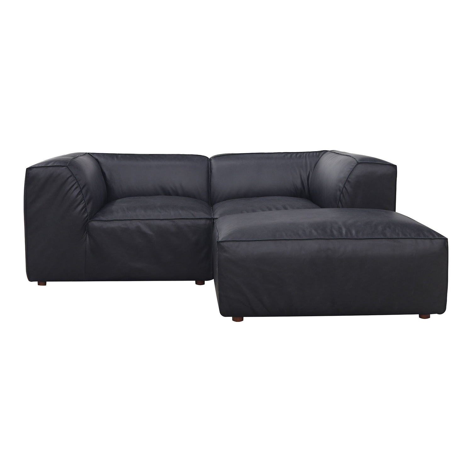 Form - Nook Modular Leather Sectional - Vantage Black