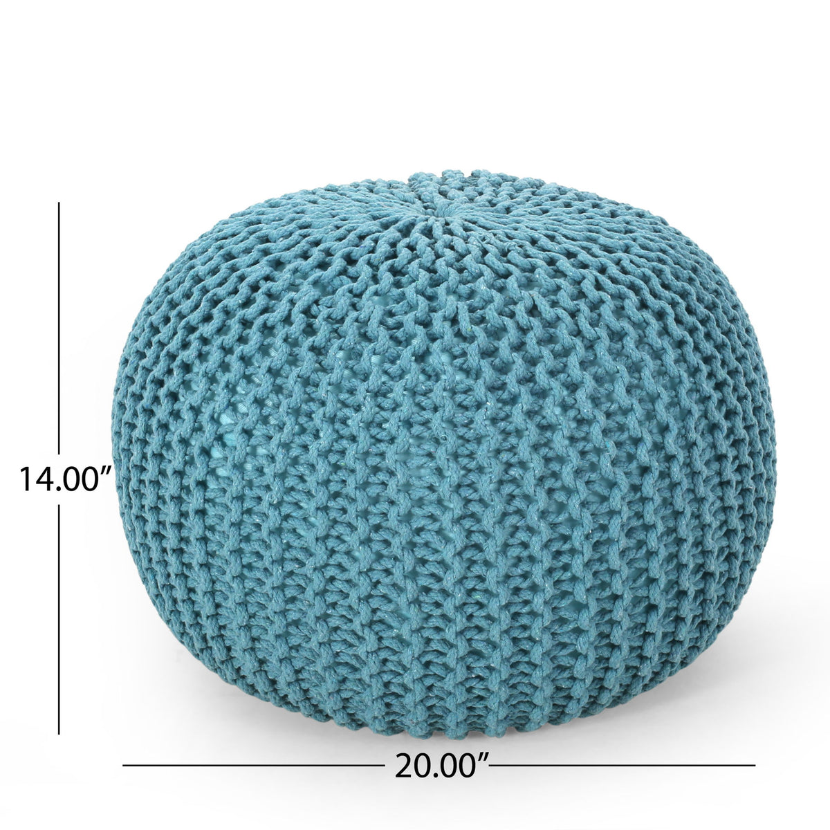 Moro - Knitted Cotton Round Pouf With Pumpkin Shape