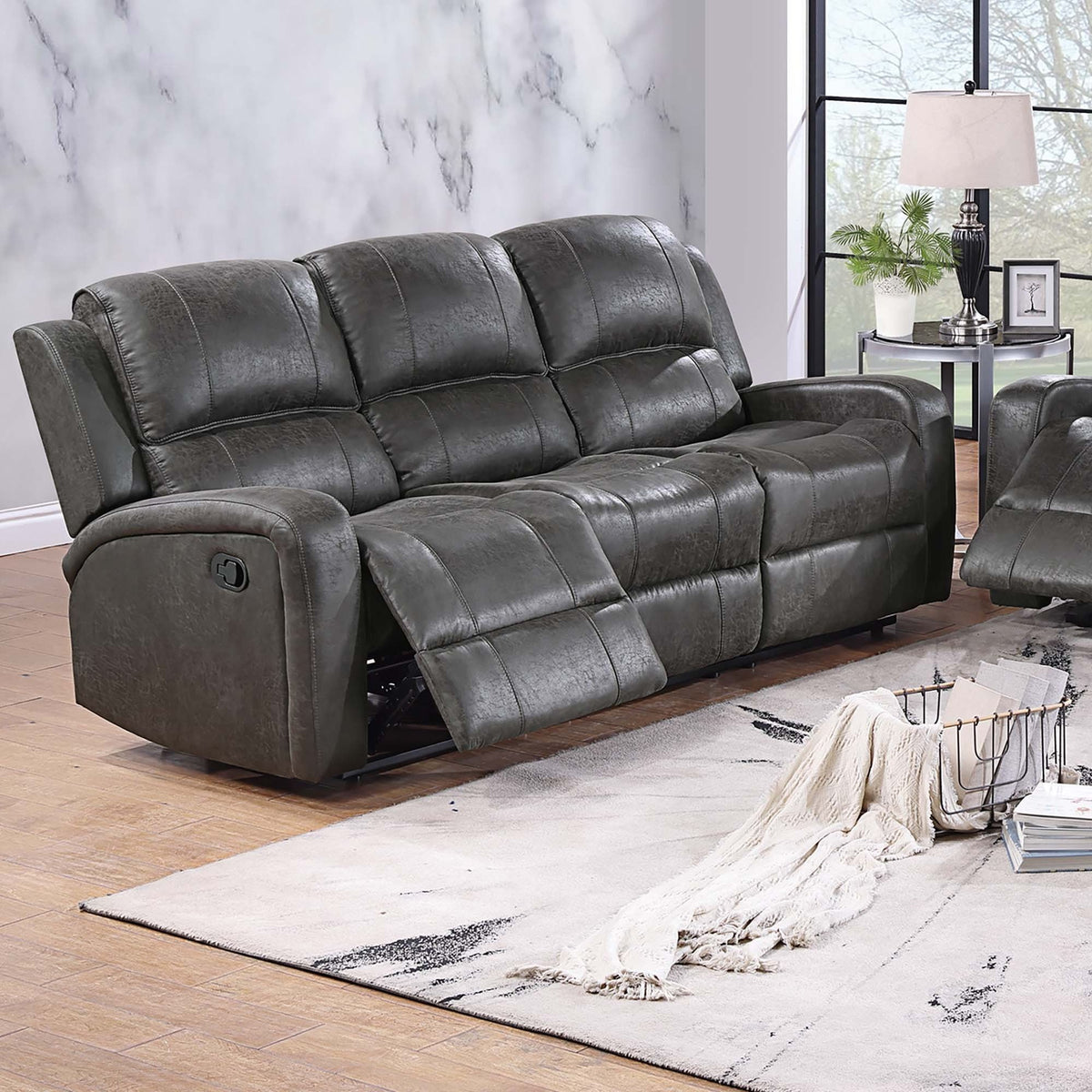 Modern Living Room Set With Square Armrest, Cushion Backrest