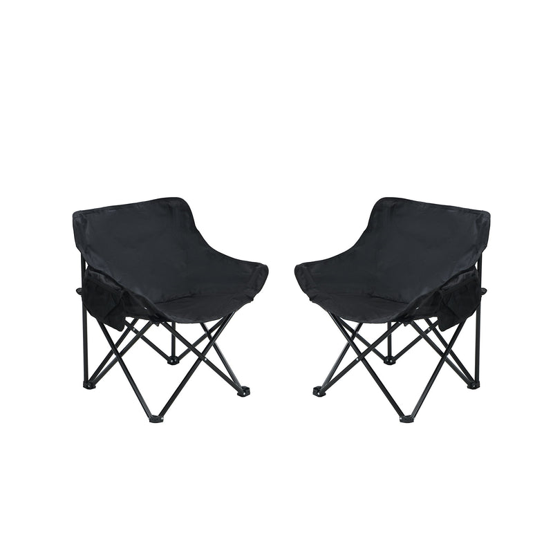 2 Pieces Outdoor Camping Chairs Folding / Portable, Comfortable Seating, Durable Steel Fram