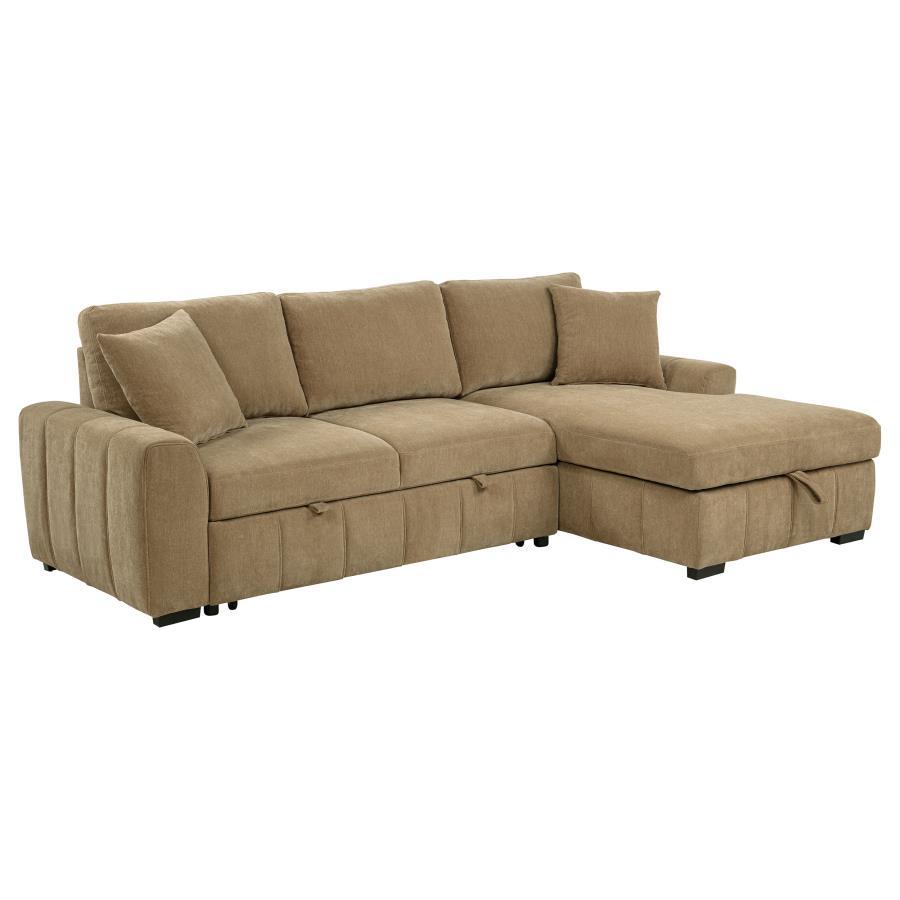 Pastrana - LAF Loveseat With 1 Piece Pillow, Box 1 of 2 - Camel