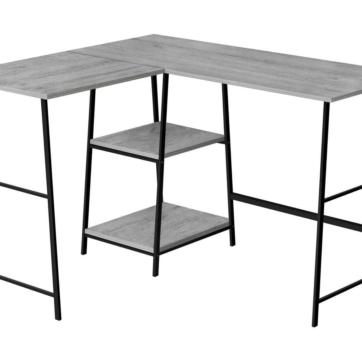 Computer Desk, Home Office, Corner, Storage Shelves, L Shape, Work, Laptop, Contemporary, Modern