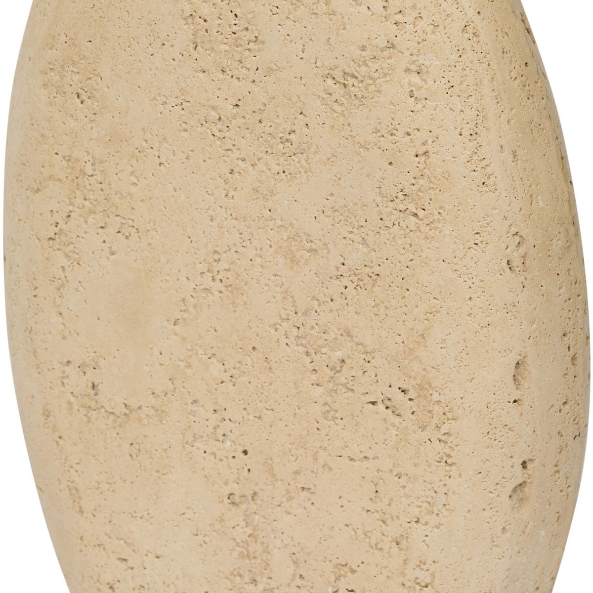 Beige textured travertine-style vase with tapered silhouette