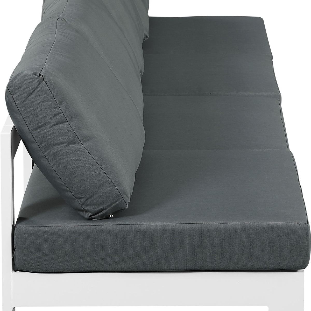 Nizuc - Outdoor Patio 4 Seat Armless Modular Sofa With White Frame