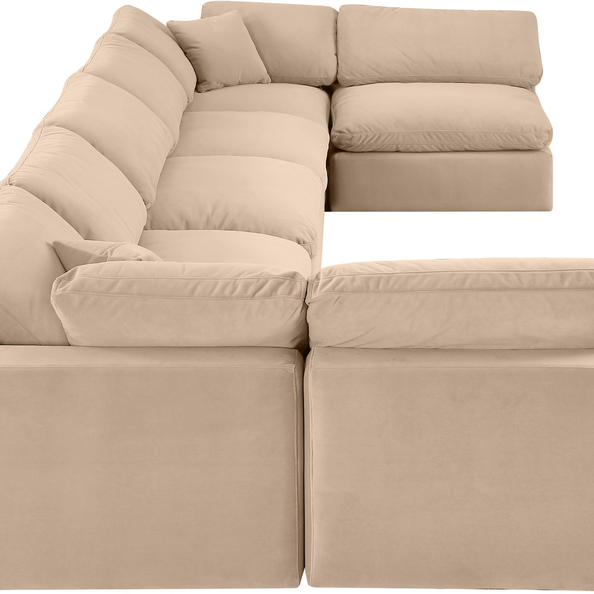 Comfy - 7 Piece Velvet Modular Armless Sectional