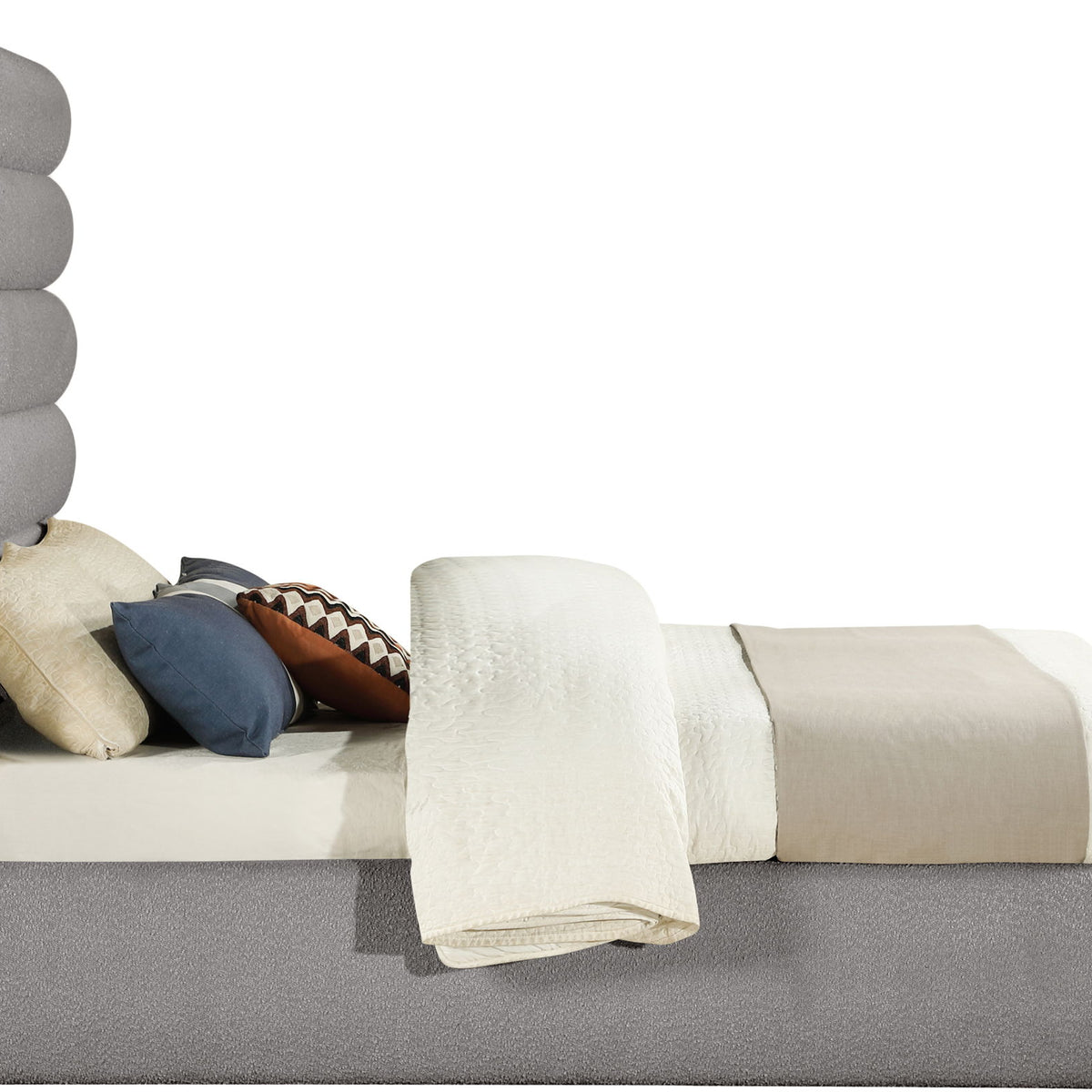 Adam - Boucle Fabric Bed With 70.5" Headboard