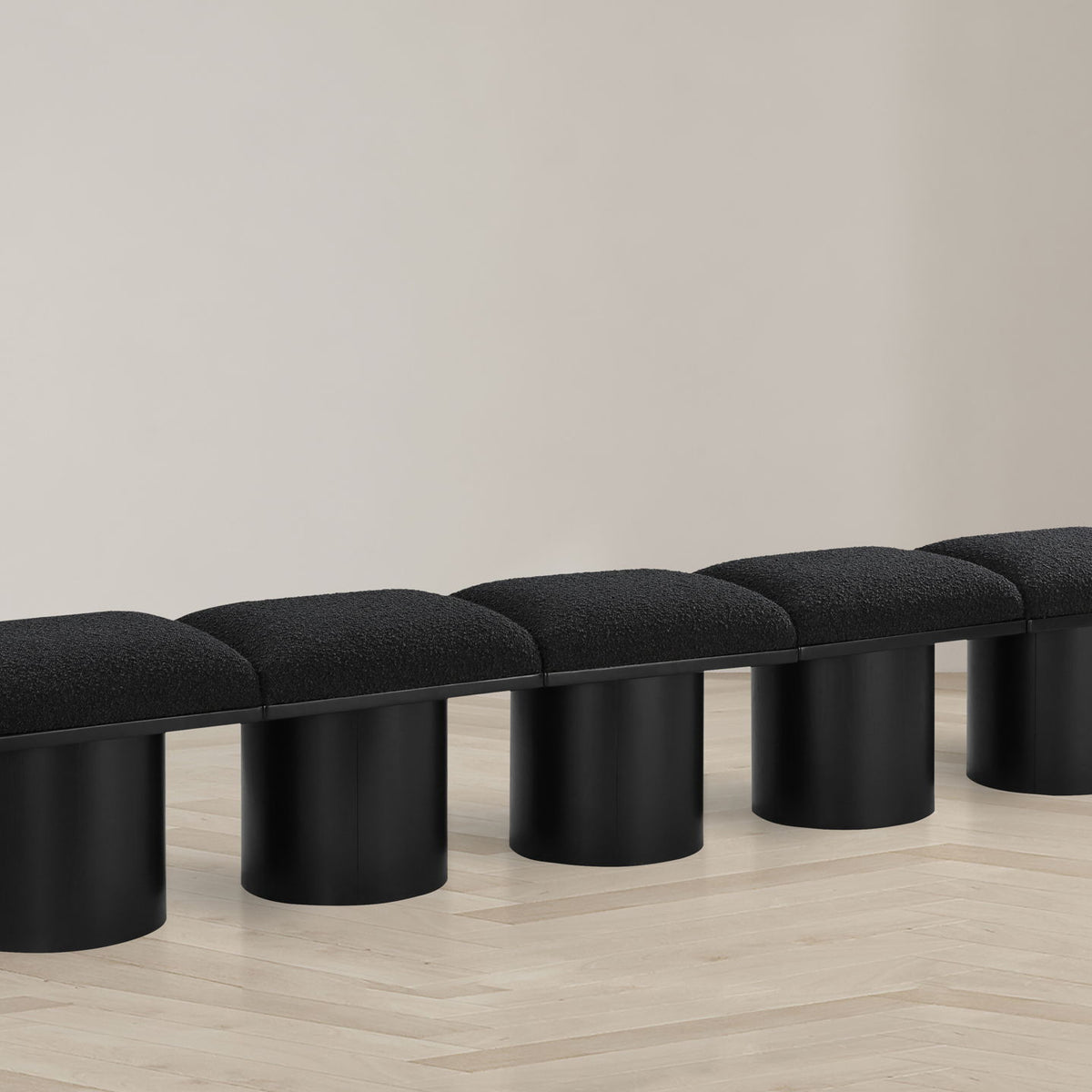 Pavilion - 5 Piece Modular Bench With Black Base
