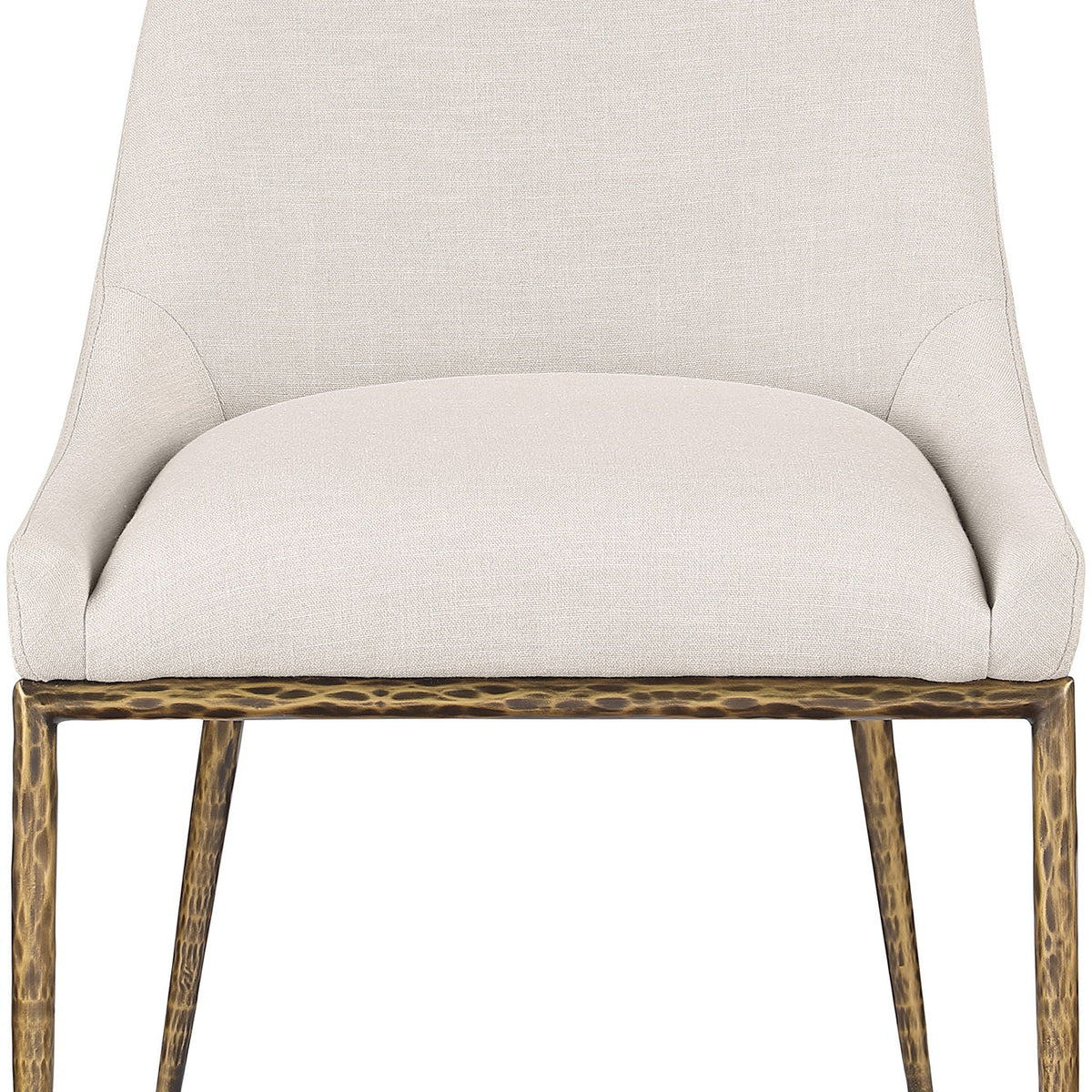 Ferro - Upholstered Dining Side Chair With Brushed Gold Legs