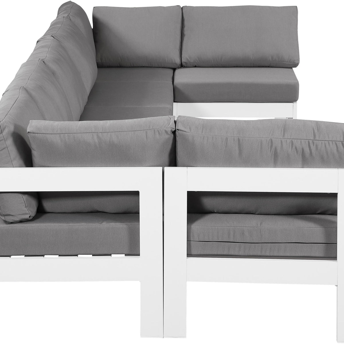 Nizuc - Outdoor Patio 7 Piece Modular Sectional With White Frame