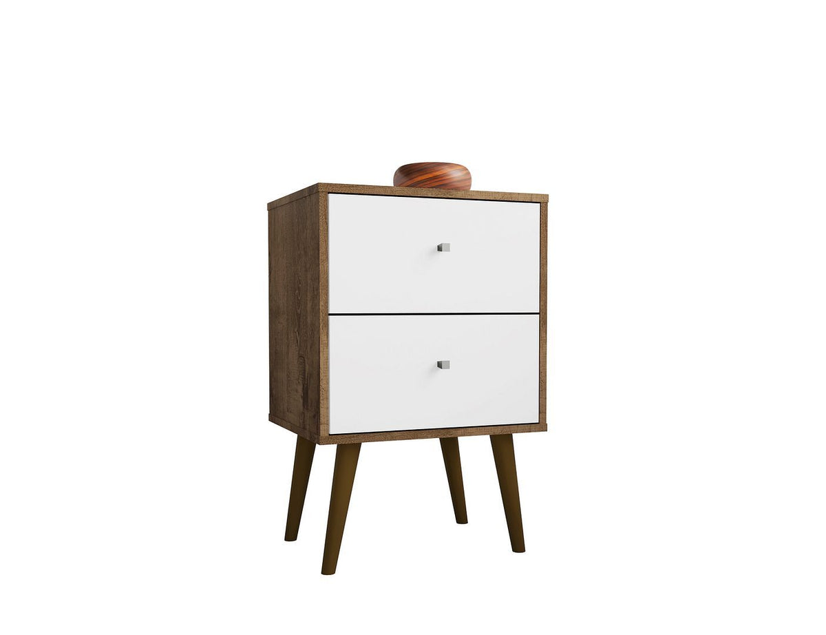 Manhattan Liberty - Nightstand With Rustic Brown Frame