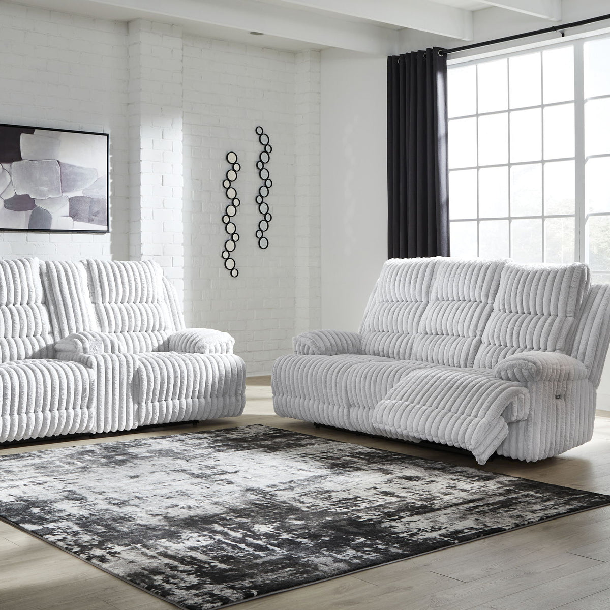 Rhines Falls - 2 Pc. - Power Reclining Sofa And Loveseat - Alloy