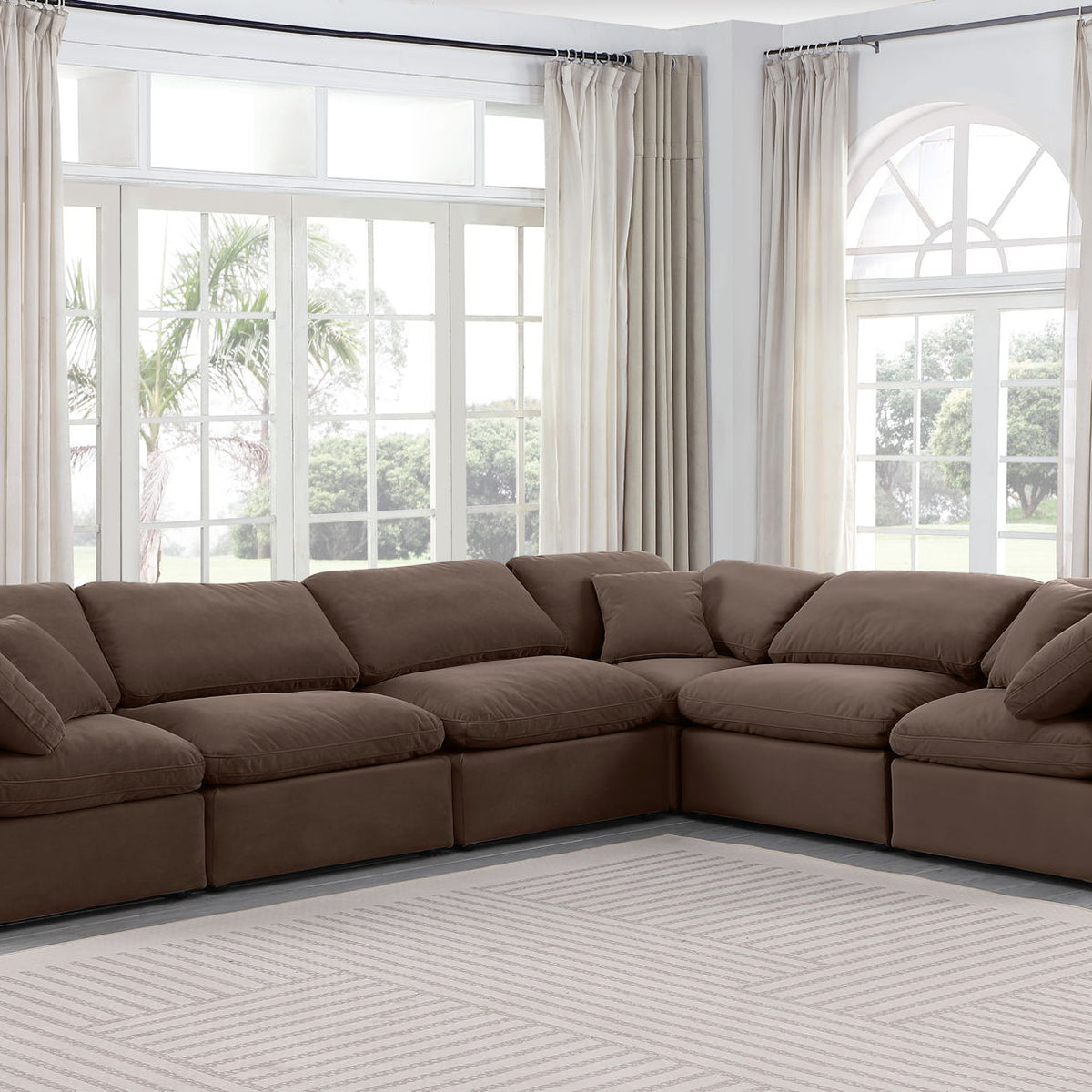 Indulge - Velvet 6 Piece Modular Corner Sectional
