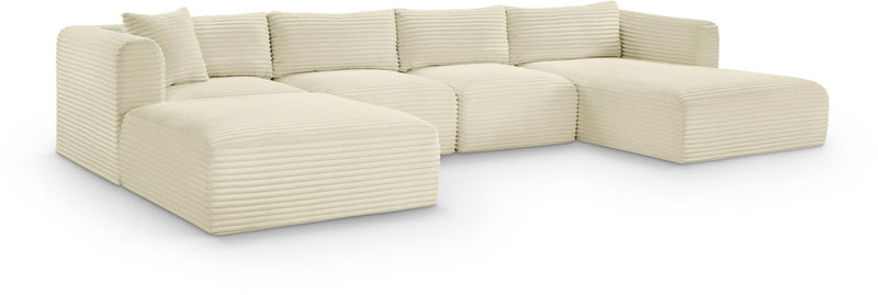 Shaggy - 5 Piece Modular Sectional With Chaise And Ottoman