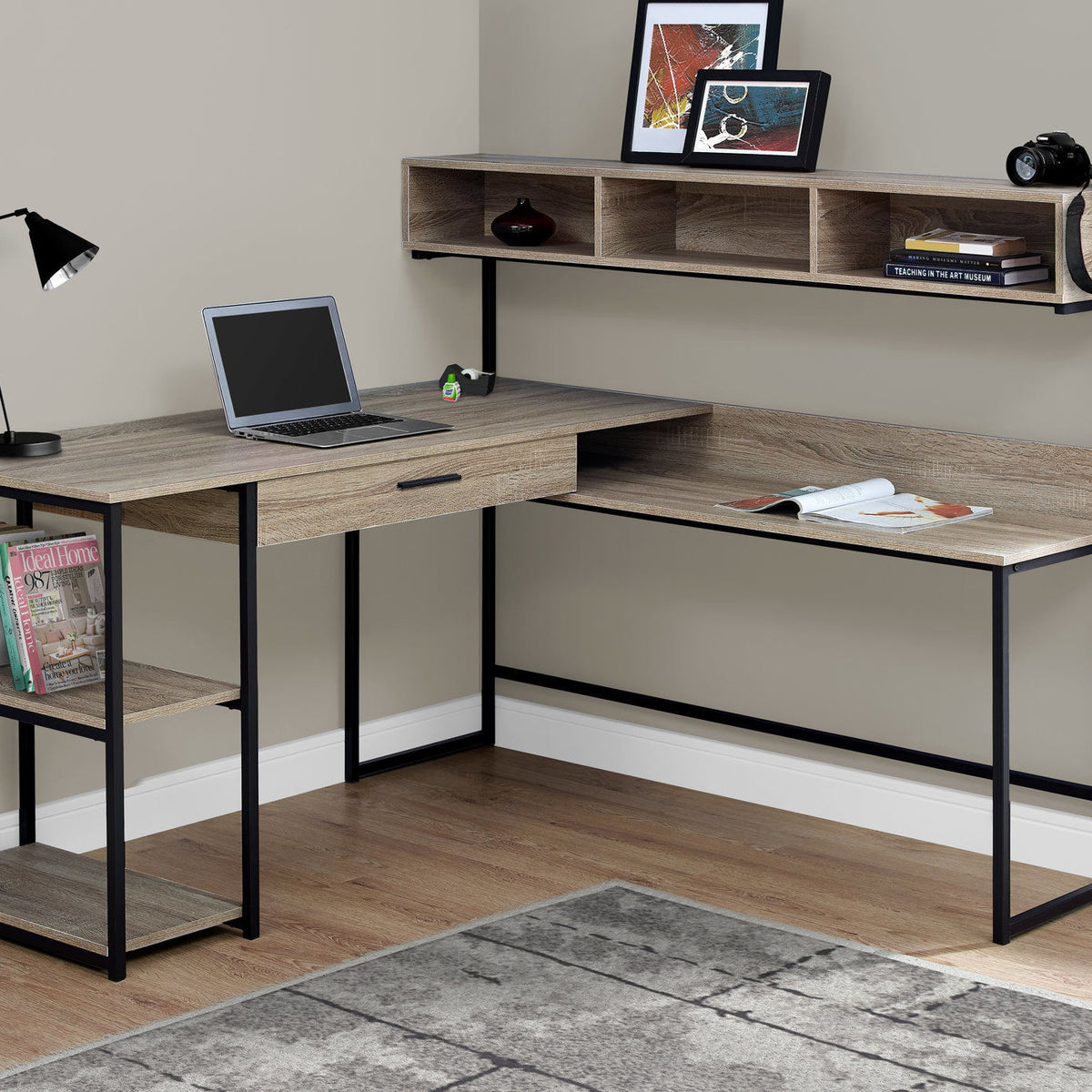 Computer Desk, Home Office, Corner, Storage Drawers, L Shape, Laptop, Contemporary & Modern