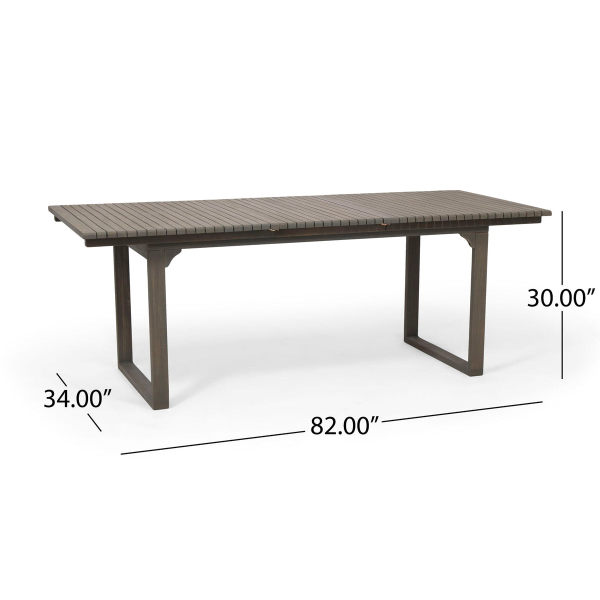 Outdoor Expandable Acacia Wood Dining Table With U Shaped Leg