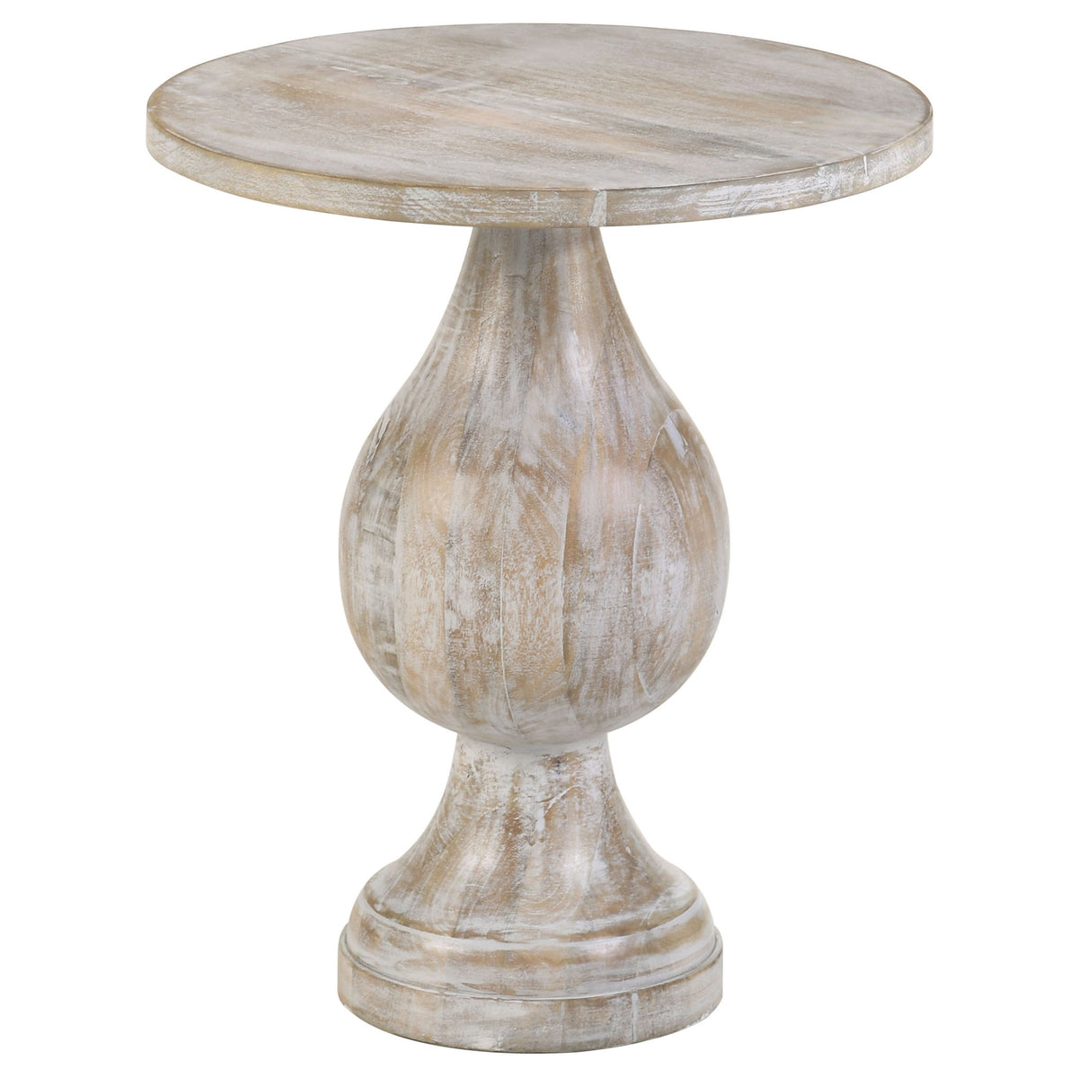 Pedestal Accent Table Elegant Round Top Table - Ivory