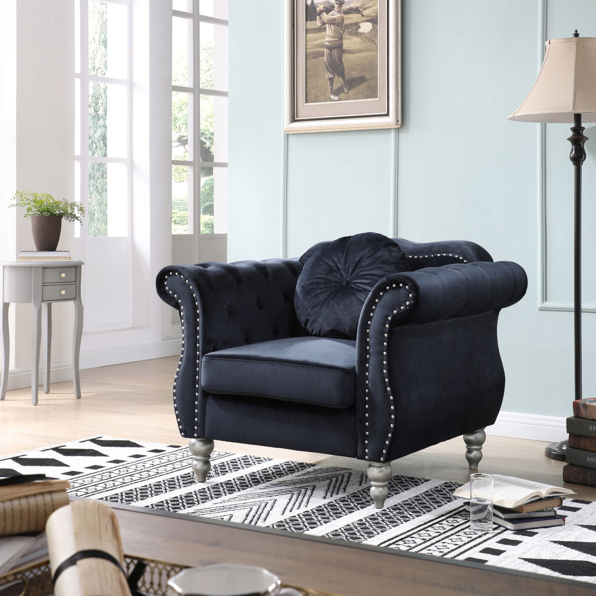 Chic Transitional Flared Arm Chair