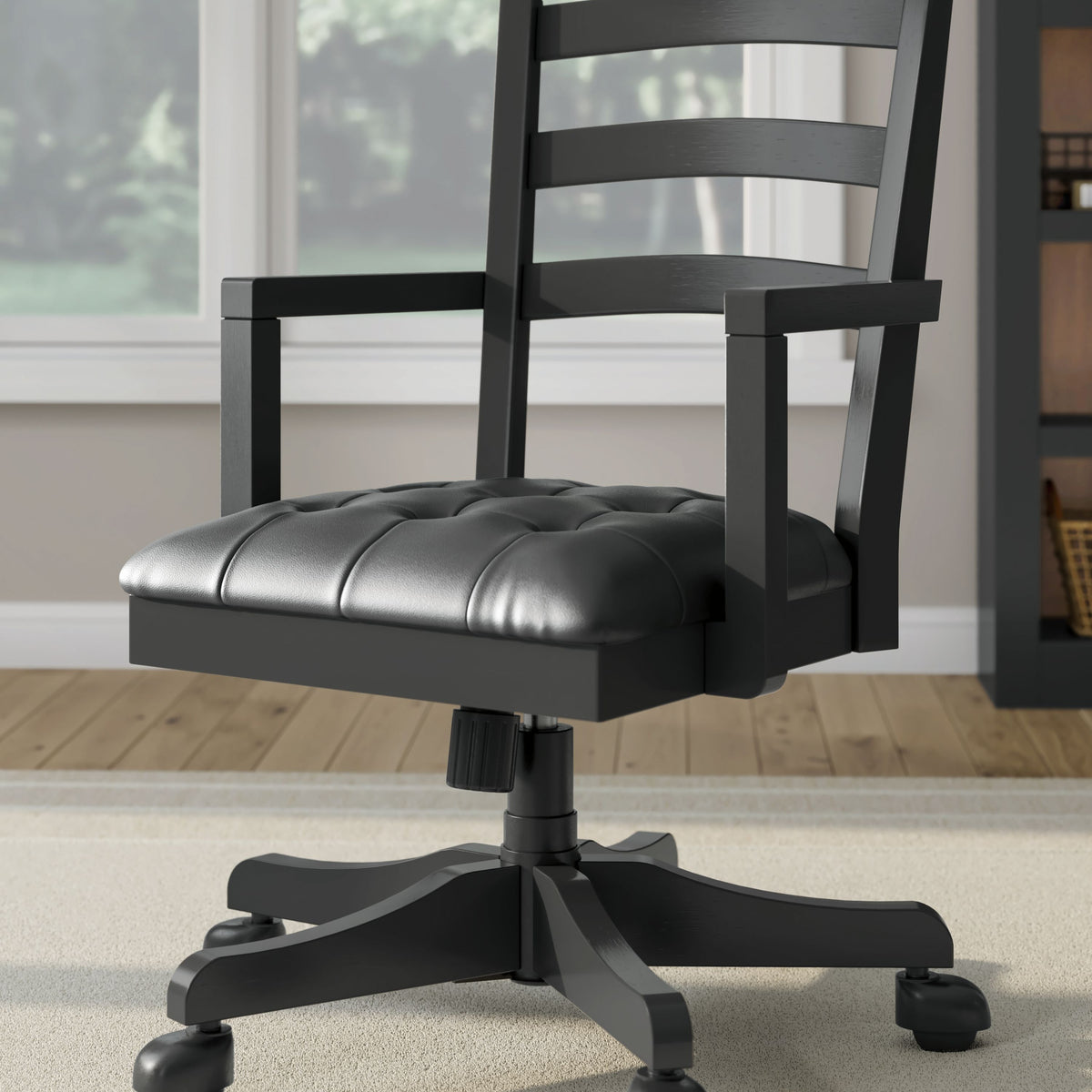 Wildenauer - Brown / Black - Home Office Swivel Desk Chair