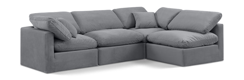 Indulge - Velvet 4 Piece Modular Sectional