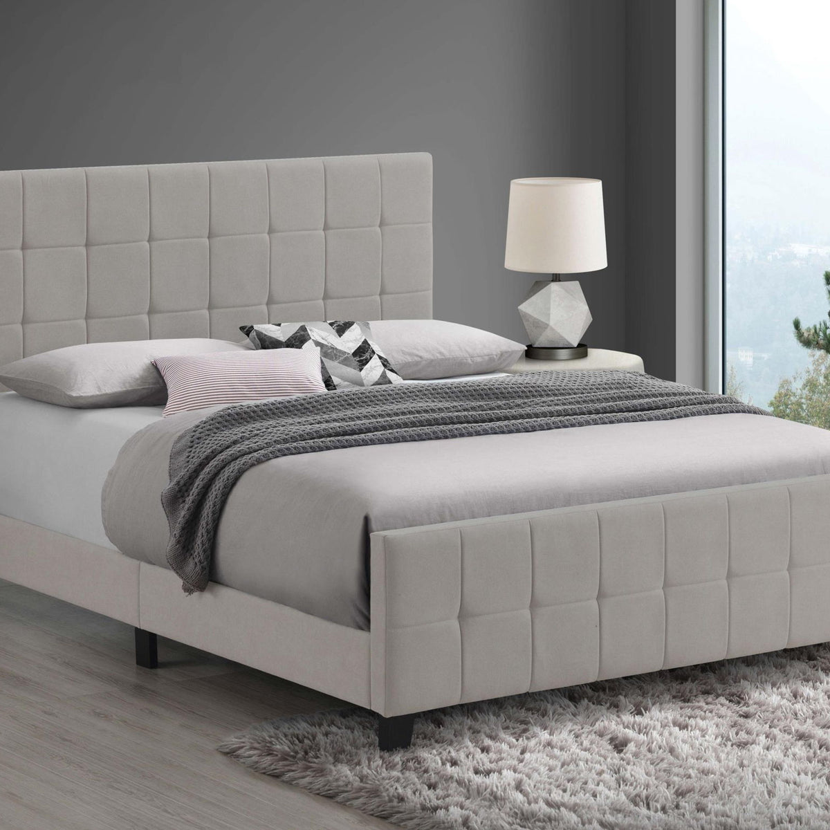 Fairfield Upholstered Queen Panel Bed Beige