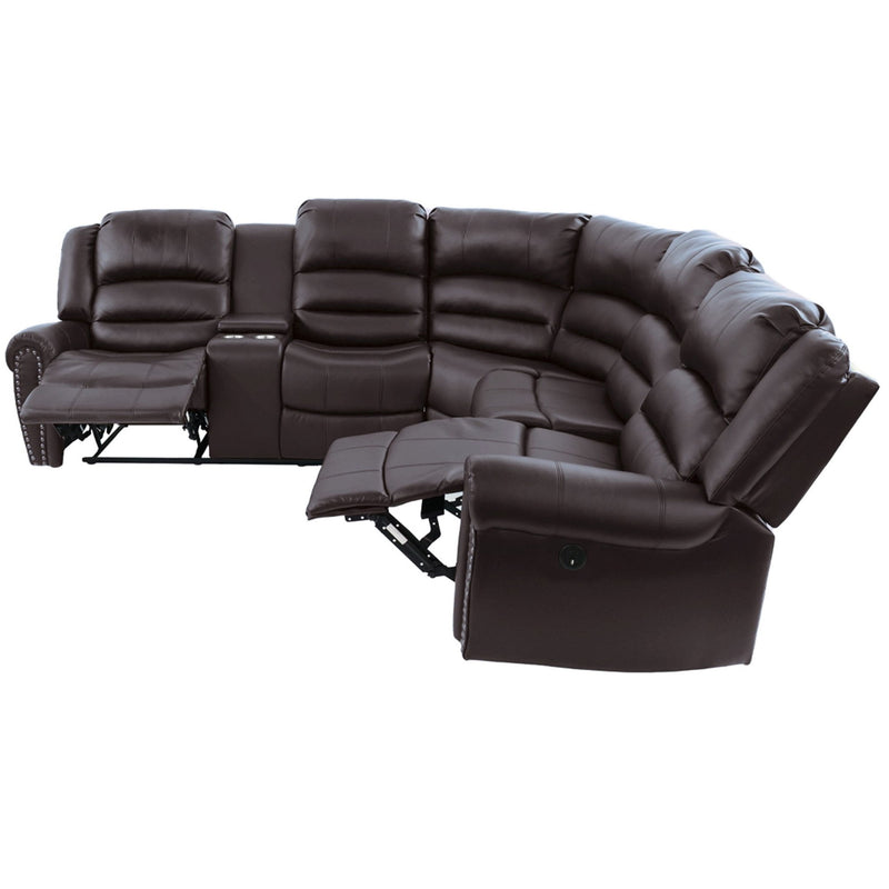 Reclining Sectional Sofa With Console