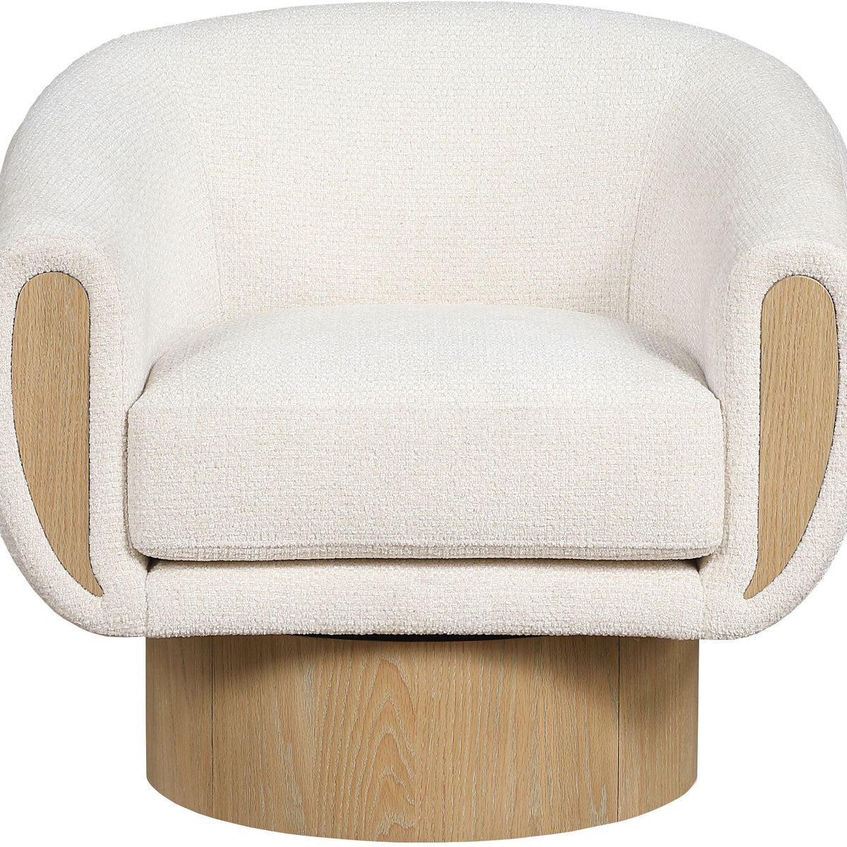 Avella - Interwoven Fabric Swivel Accent Chair - Light Brown Base