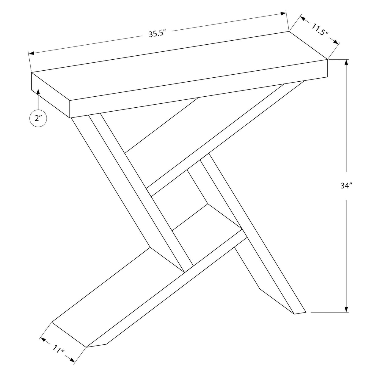 Accent Console Table For Entryway, Spacious Table Top, Contemporary & Modern