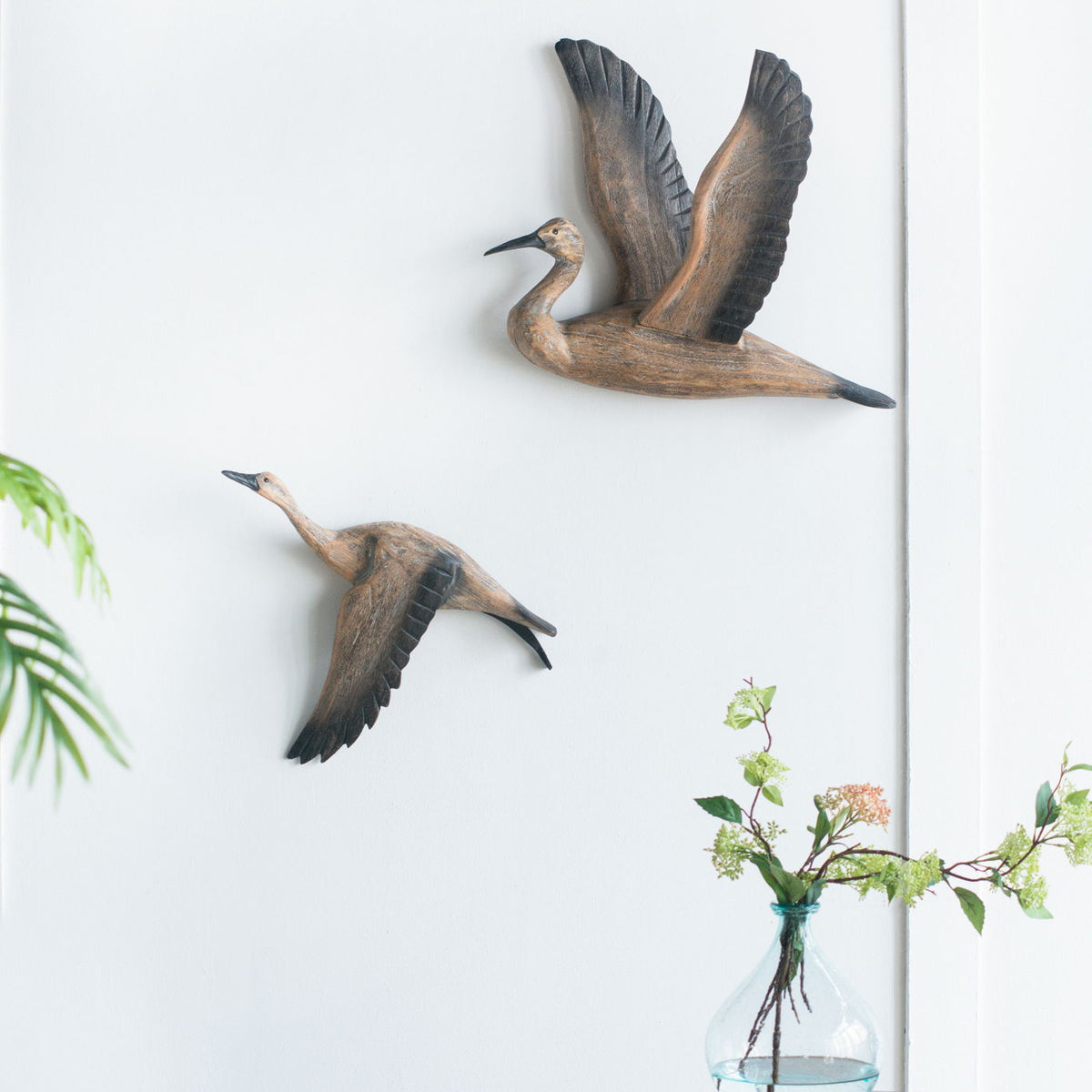 Reeds Migrating Bird Wall Decor, Home Decor For Living Room Dining Room Office Bedroom (Set of 3) - Brown