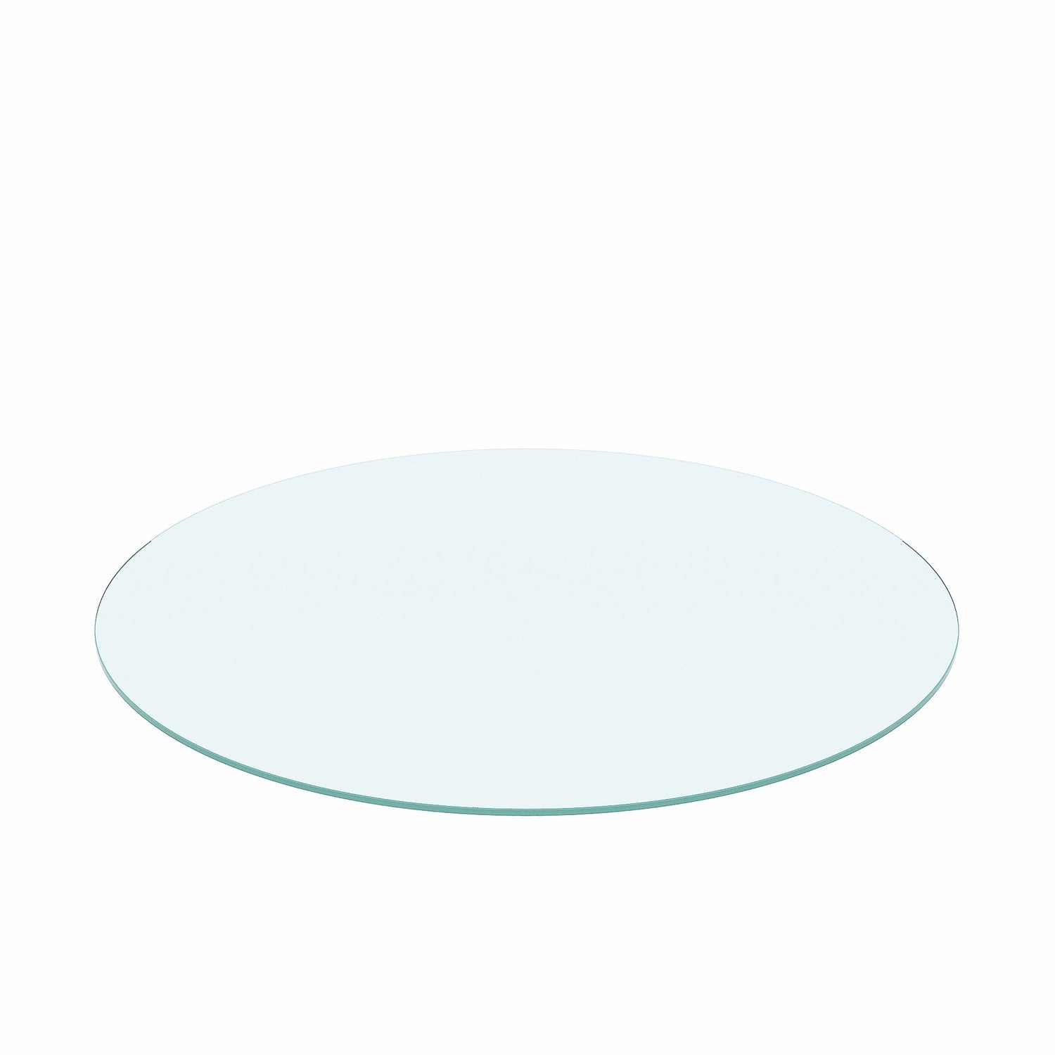 36" Round Tempered Glass Table Top Clear Glass 1 / 4" Thick Flat Polished Edge - Transparent