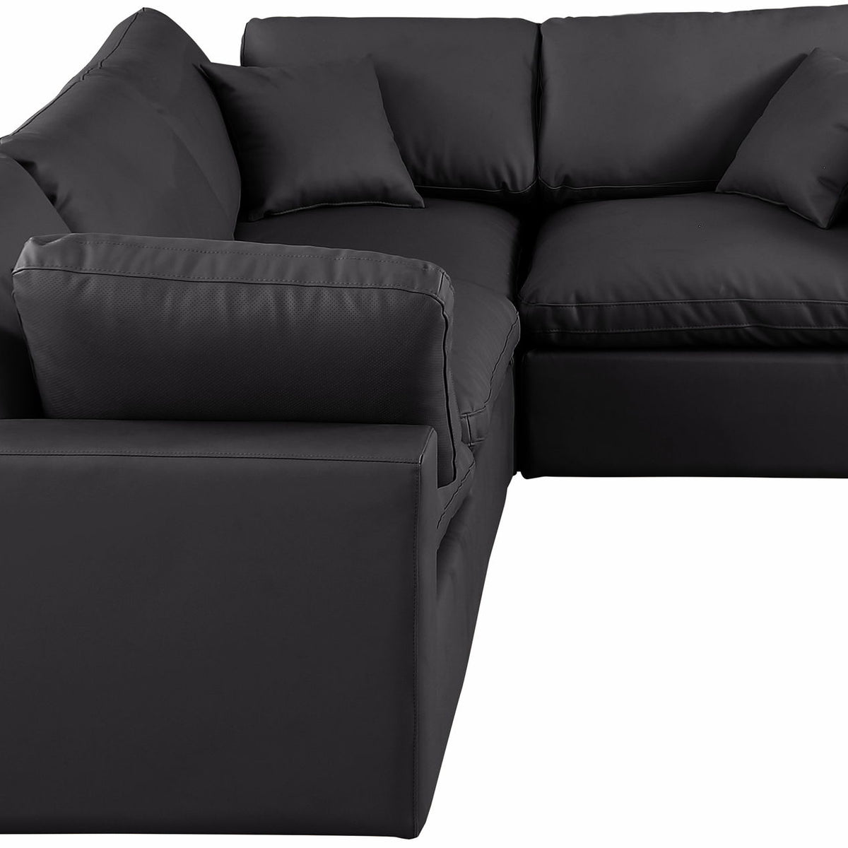 Comfy - 4 Piece Faux Leather Modular Sectional