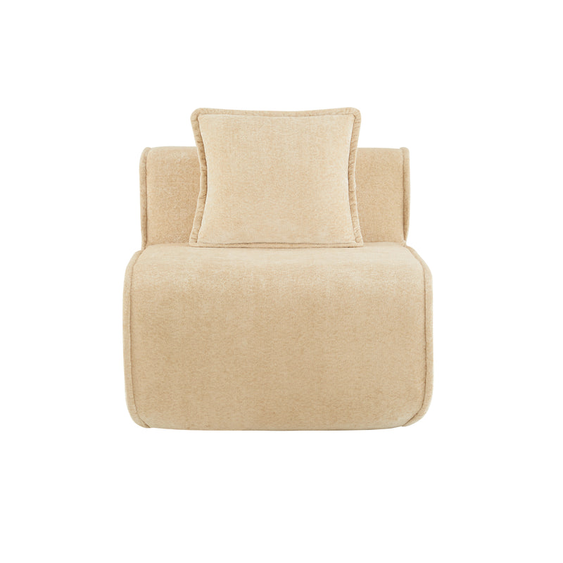 Harrison Armless Sofa - Light Camel Velvet
