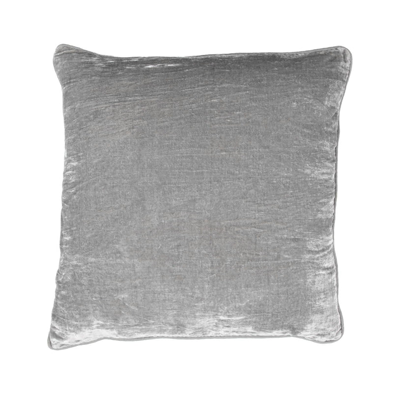 22x22 square pillow in gray textured fabric with stitched edges