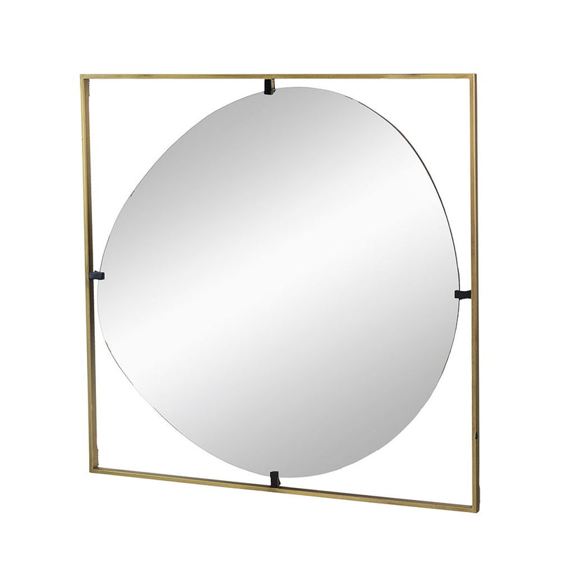 Poppy Mirror With Metal Frame Contemporary Design For Bathroom, Entryway Wall Decor