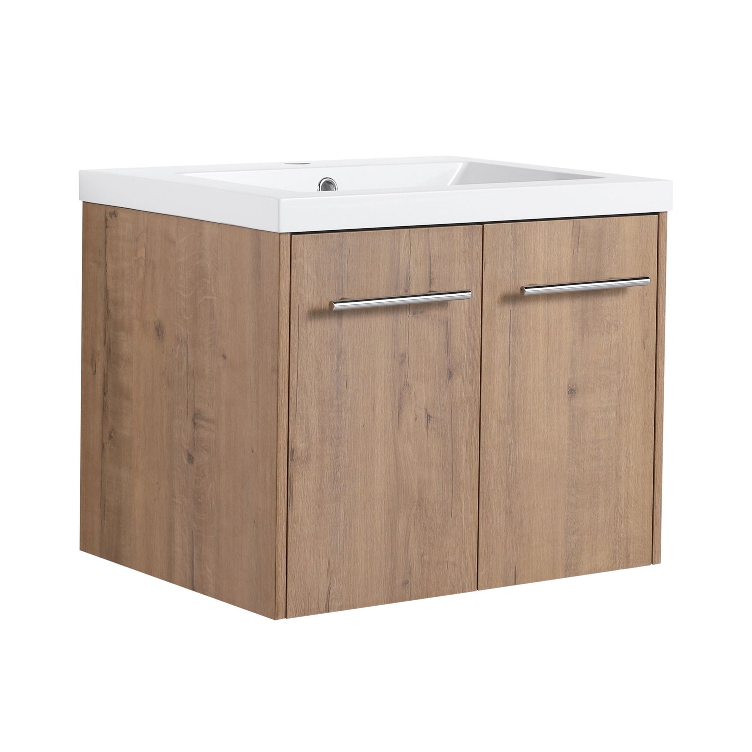 Modern Floating Bathroom Vanity With Resin Sink, Soft Close Doors