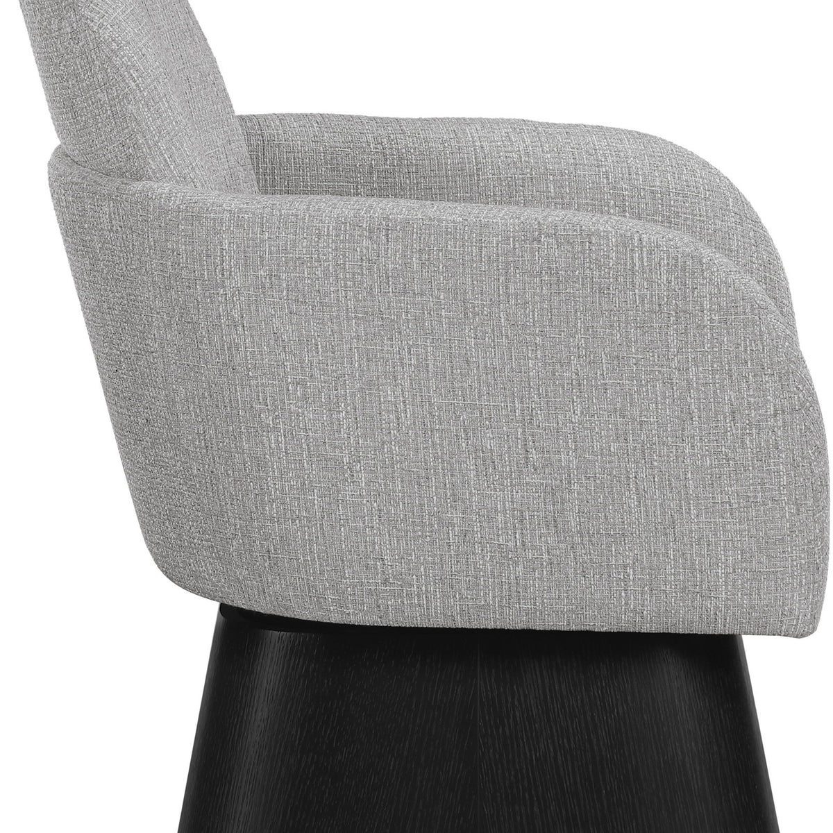 Marlowe - Linen Textured Fabric Upholstered Swivel Accent Chair - Stained Black